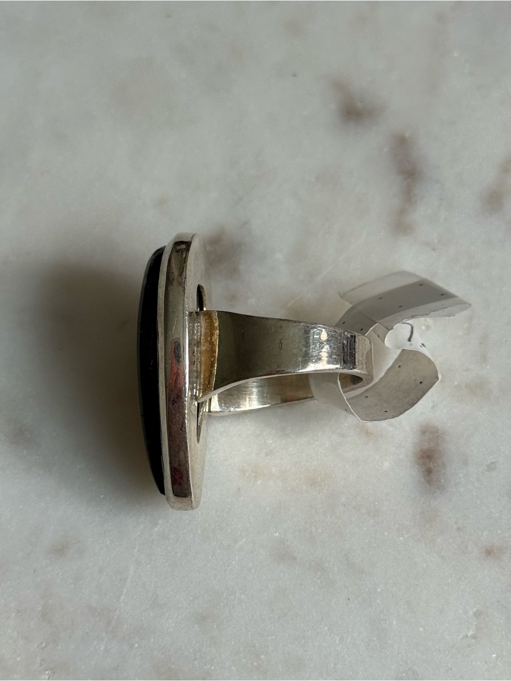 Labradorite and sterling silver statement ring size 7.5 - Picture 5 of 9